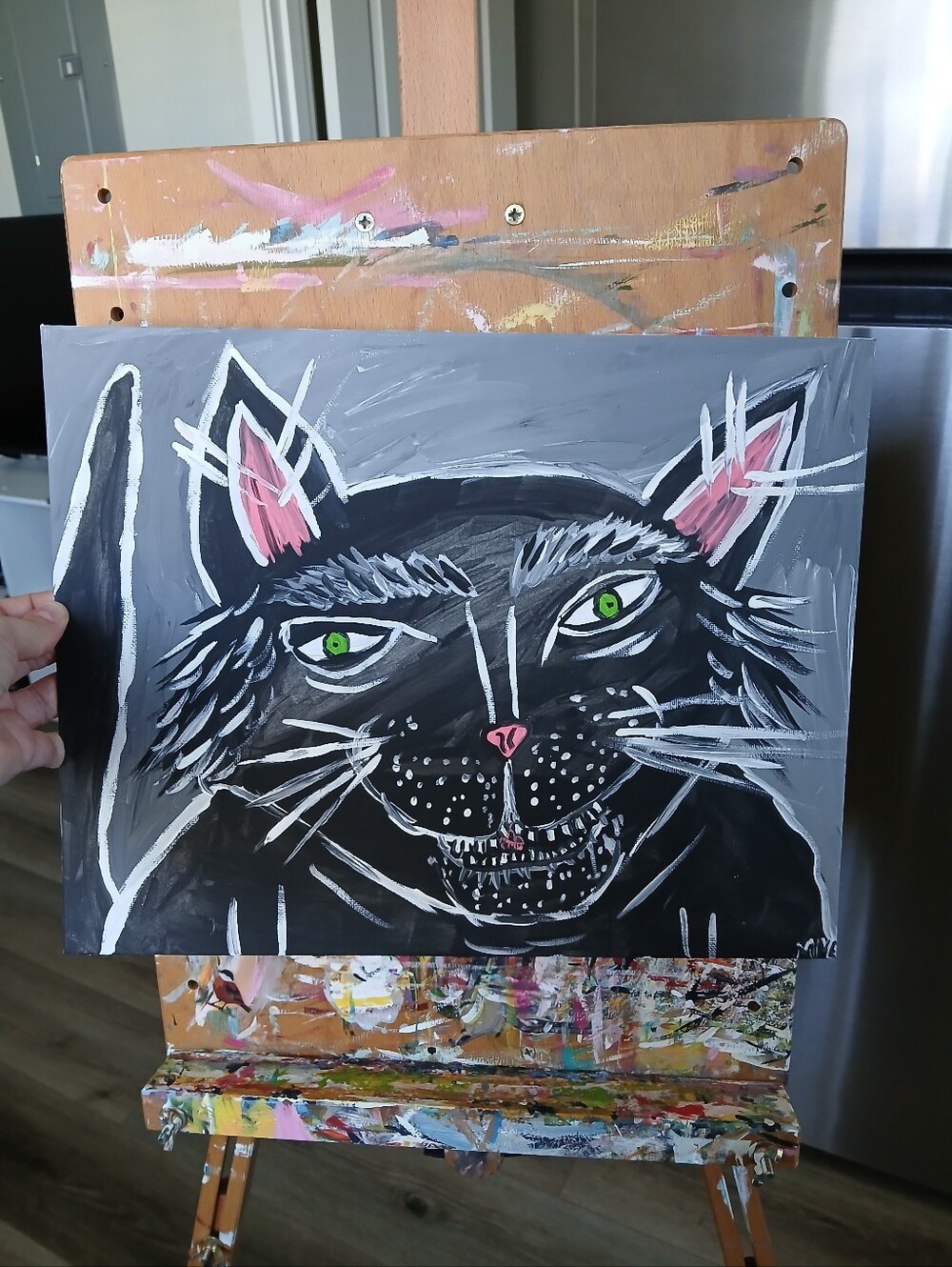 Big Cat Painting Folk Art